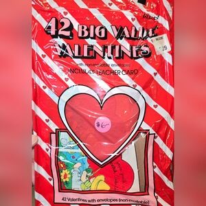 42 Vintage Valentines Sealed In Bag! Classroom Valentines Cards